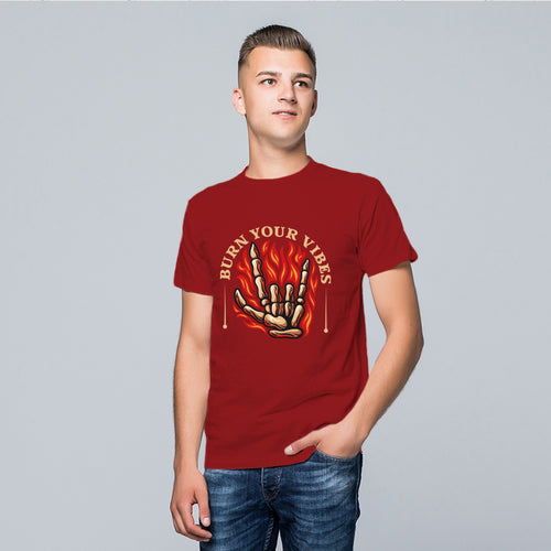 Burn Your Vibes, Men's Half Sleeve T-shirt - FHMax.com