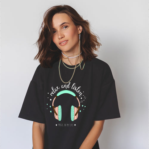 "RELAX AND LISTEN", Boyfriend Women T-shirt - FHMax.com