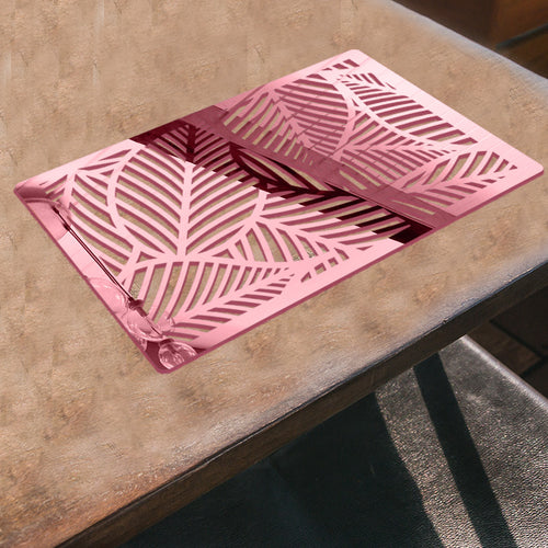 Leaf Design, Acrylic Mirror Table Mat - FHMax.com