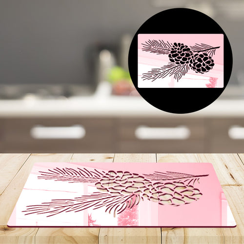 coniferous branches, Acrylic Mirror Table Mat - FHMax.com