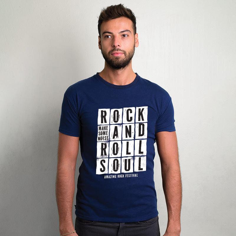 "ROCK AND ROLL SOUL", Men's Half Sleeve T-shirt - FHMax.com