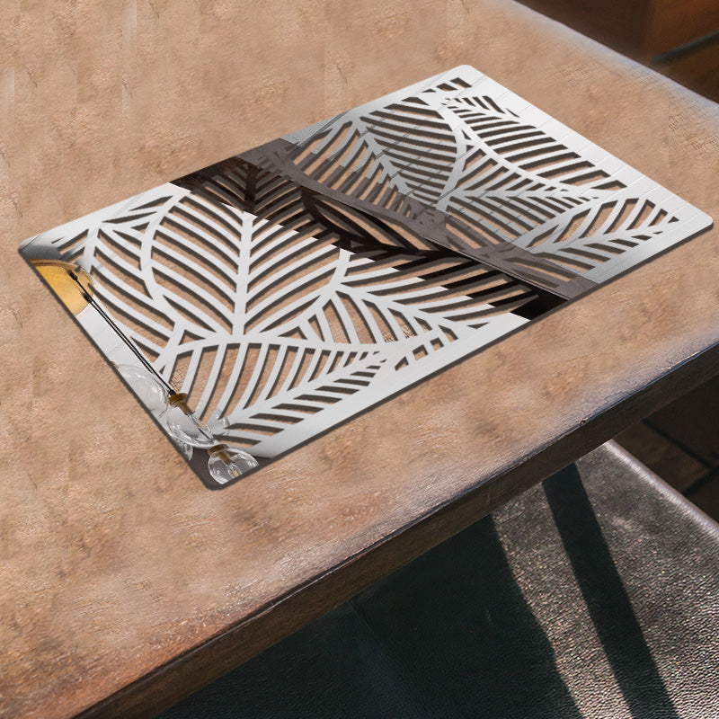 Leaf Design, Acrylic Mirror Table Mat - FHMax.com