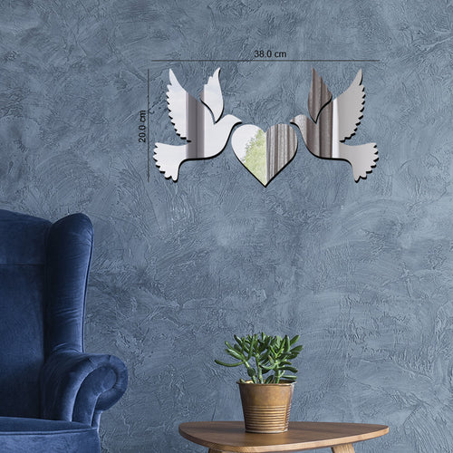 Birds with heart, Acrylic Mirror wall art - FHMax.com