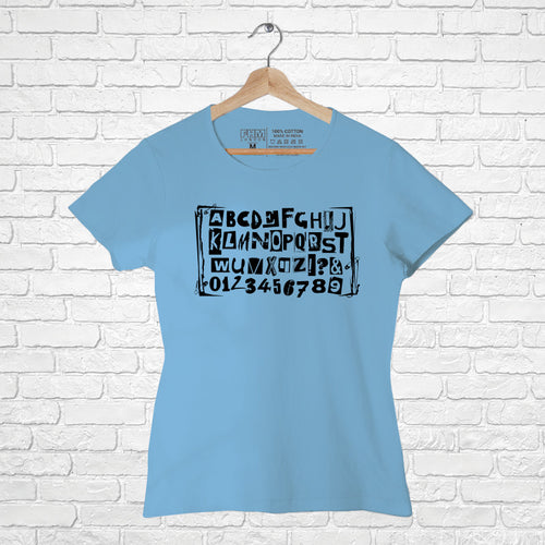 Alphabet with numeric, Women Half Sleeve T-shirt - FHMax.com