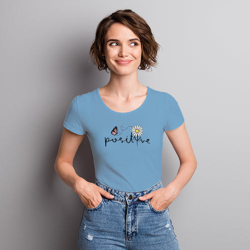 "Positive", Women Half Sleeve T-shirt - FHMax.com