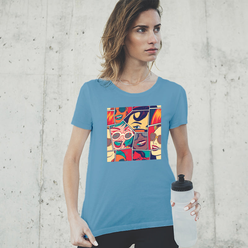 Multiple Faces, Women Half Sleeve T-shirt - FHMax.com