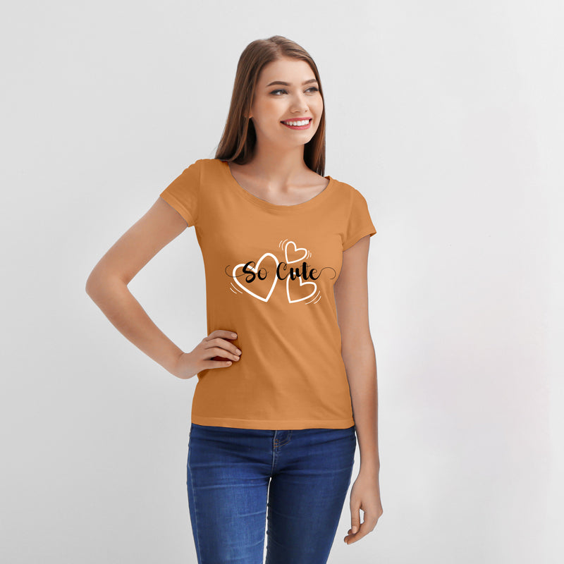 "SO CUTE", Women Half Sleeve T-shirt - FHMax.com