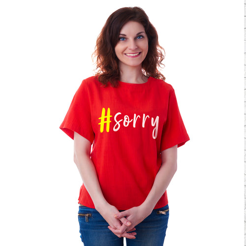 "#SORRY", Boyfriend Women T-shirt - FHMax.com