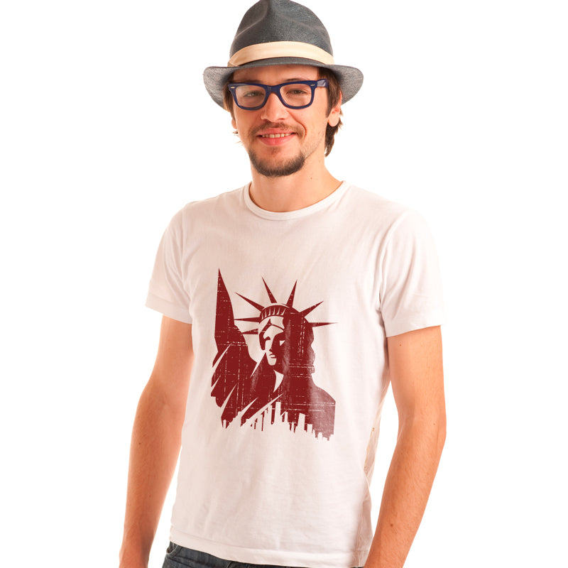 "STATUE OF LIBERTY", Men's Half Sleeve T-shirt - FHMax.com