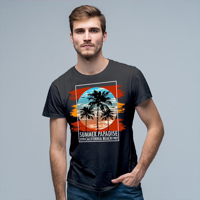"SUMMER PARADISE", Men's Half Sleeve T-shirt - FHMax.com