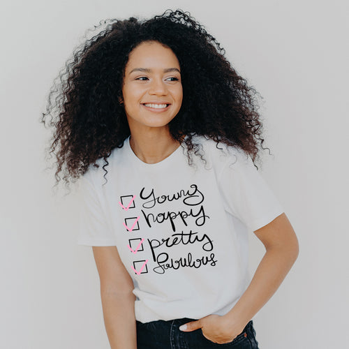 "Young, Happy, Pretty, Fabulous ", Boyfriend Women T-shirt - FHMax.com