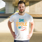 "SHE STOLE MY HEART", Men's Half Sleeve T-shirt - FHMax.com