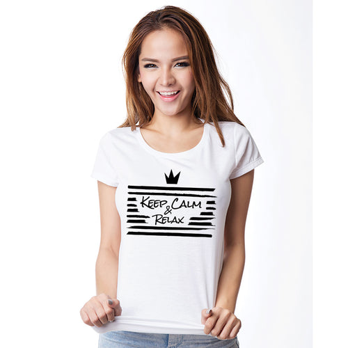 Keep calm & relax, Women Half Sleeve T-shirt - FHMax.com