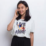 "LIVE MUSIC", Boyfriend Women T-shirt - FHMax.com