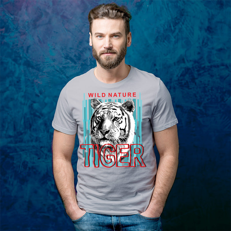 "TIGER", Men's Half Sleeve T-shirt - FHMax.com