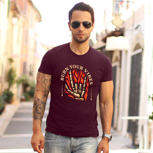 Burn Your Vibes, Men's Half Sleeve T-shirt - FHMax.com