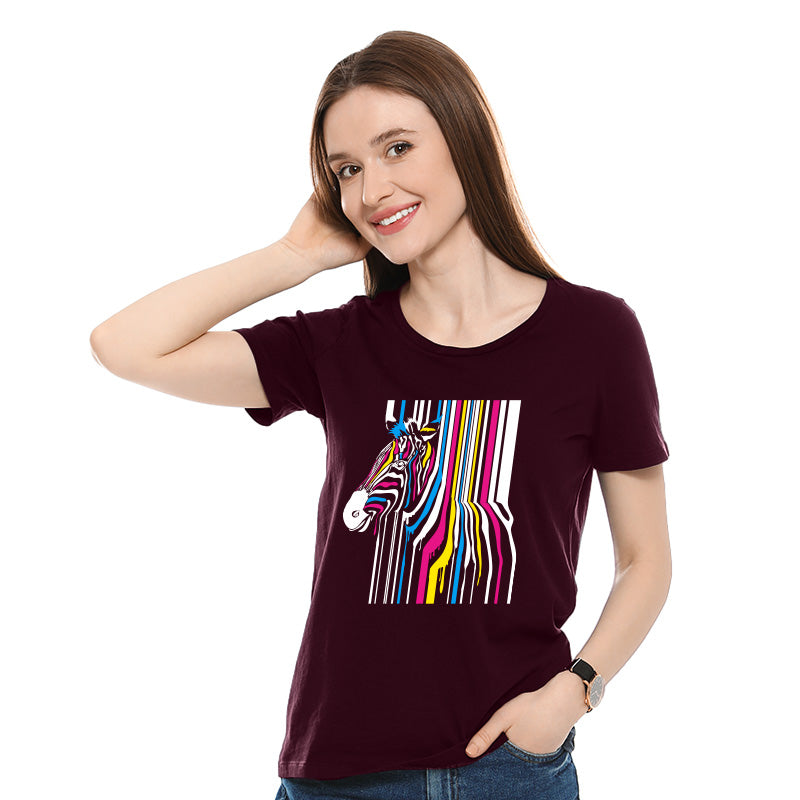 "ZEBRA", Women Half Sleeve T-shirt - FHMax.com