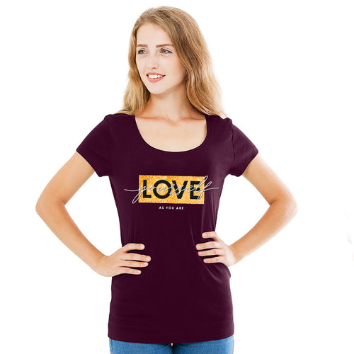 "LOVE YOURSELF AS YOU ARE", Women Half Sleeve T-shirt - FHMax.com