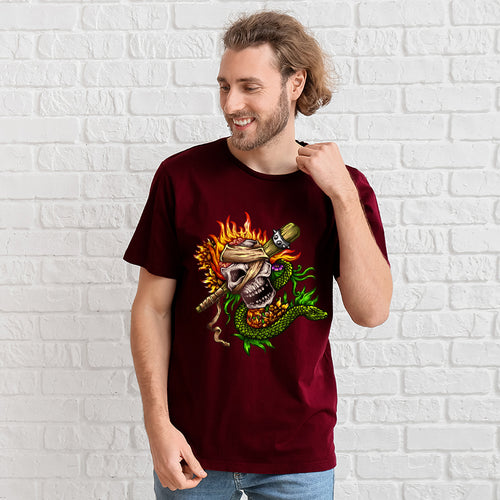 "SKULL", Men's Half Sleeve T-shirt - FHMax.com