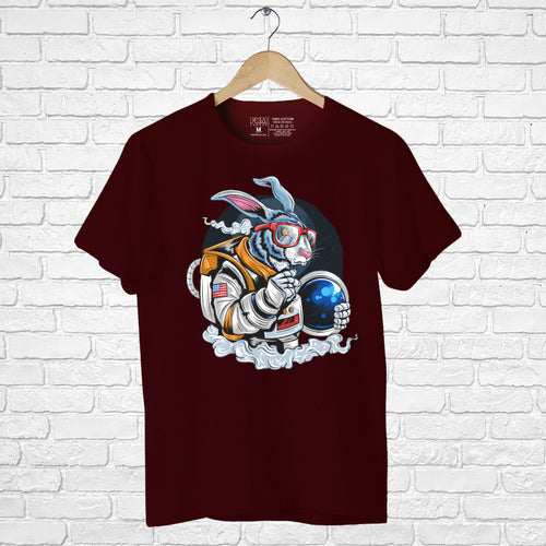 "RABBIT ASTRONAUT", Men's Half Sleeve T-shirt - FHMax.com