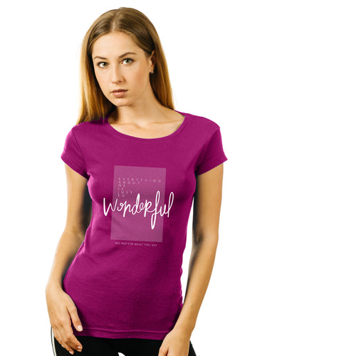 "WONDERFUL", Women Half Sleeve T-shirt - FHMax.com