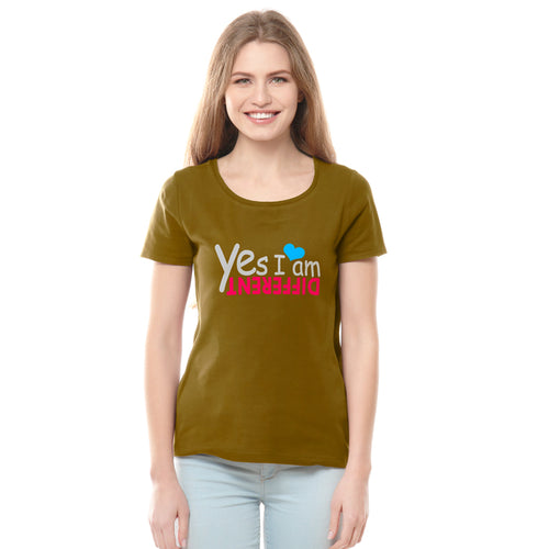 "YES I AM DIFFERENT", Women Half Sleeve T-shirt - FHMax.com