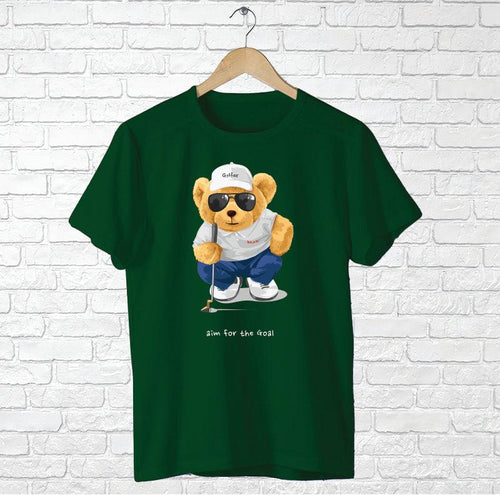 Aim for the Goal Teddy Bear, Men's Half Sleeve Tshirt - FHMax.com