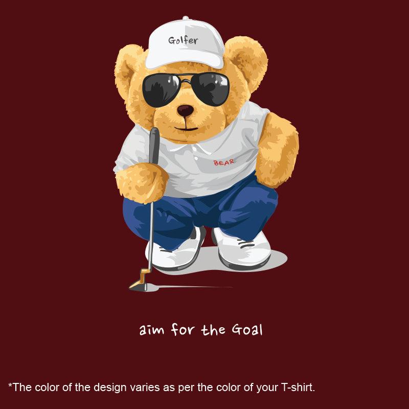 Aim for the Goal Teddy Bear, Men's Half Sleeve Tshirt - FHMax.com