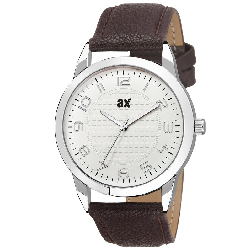 Analog Silver Dial with Brown strap Men Watch - FHMax.com