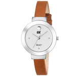 Analog Silver dial With Brown strap Women watch - FHMax.com