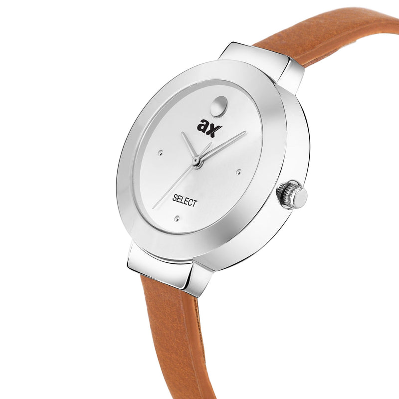 Analog Silver dial With Brown strap Women watch - FHMax.com