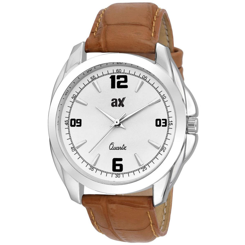 Analog White Dial with brown strap Men Watch - FHMax.com