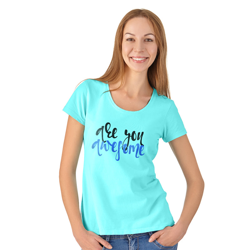 "ARE YOU AWESOME", Women Half Sleeve T-shirt - FHMax.com