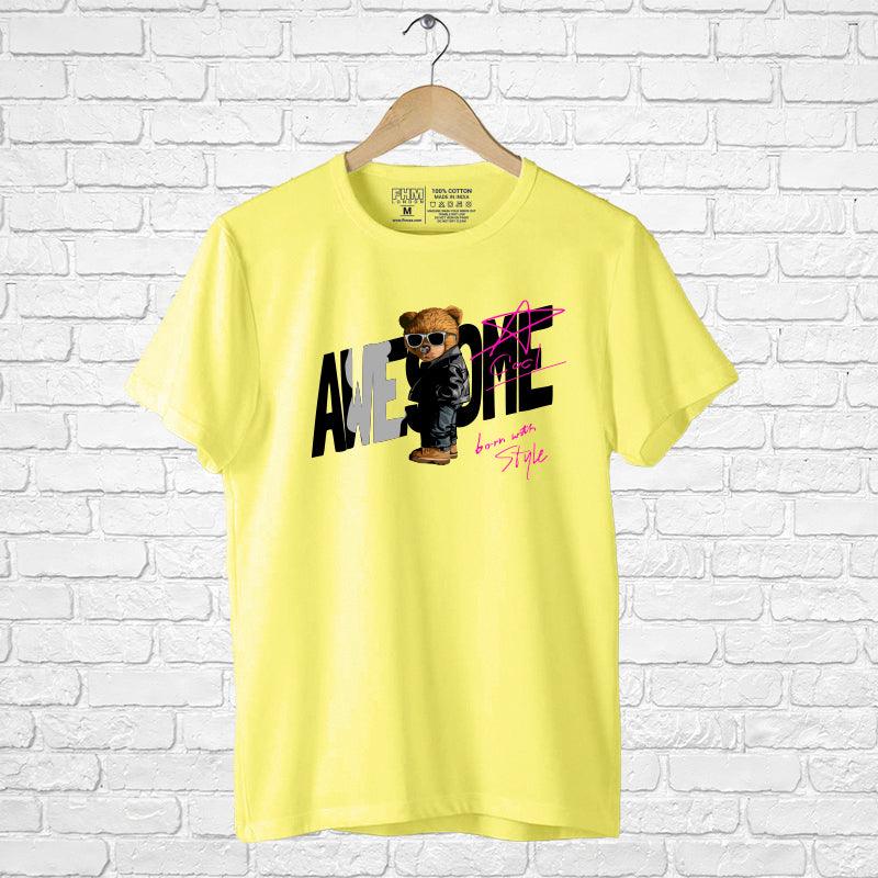Awseome Bear, Men's Half Sleeve Tshirt - FHMax.com