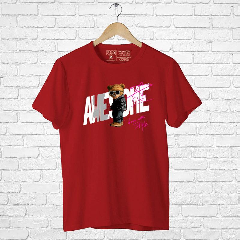 Awseome Bear, Men's Half Sleeve Tshirt - FHMax.com