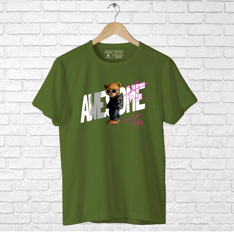 Awseome Bear, Men's Half Sleeve Tshirt - FHMax.com