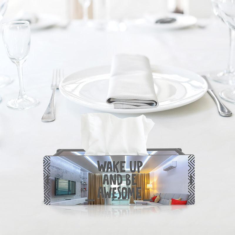 Be Awesome, One Acrylic Mirror tissue box with 100 X 2 Ply tissues (2+ MM) - FHMax.com
