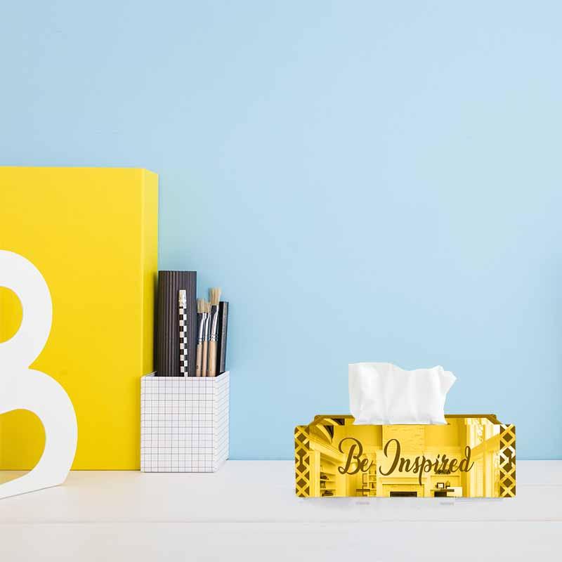 Be Inspired, One Acrylic Mirror tissue box with 100 X 2 Ply tissues (2+ MM) - FHMax.com