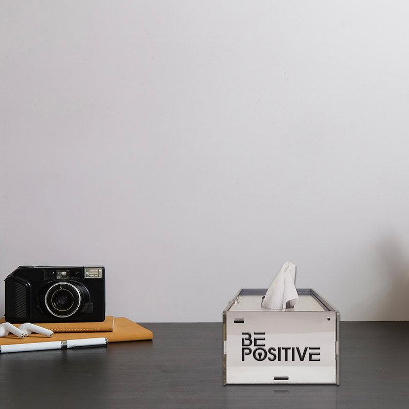 Be Positive, One Acrylic Mirror tissue box with 100 X 2 Ply tissues (2+ MM) - FHMax.com