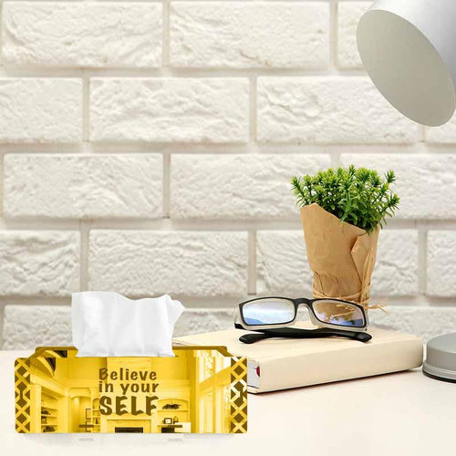 Believe In Yourself, One Acrylic Mirror tissue box with 100 X 2 Ply tissues (2+ MM) - FHMax.com