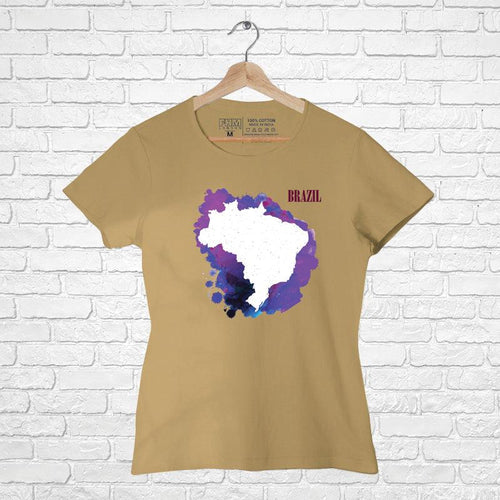 Brazil's Map, Women Half Sleeve Tshirt - FHMax.com