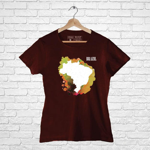 Brazil's Map, Women Half Sleeve Tshirt - FHMax.com