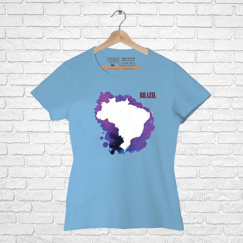 Brazil's Map, Women Half Sleeve Tshirt - FHMax.com