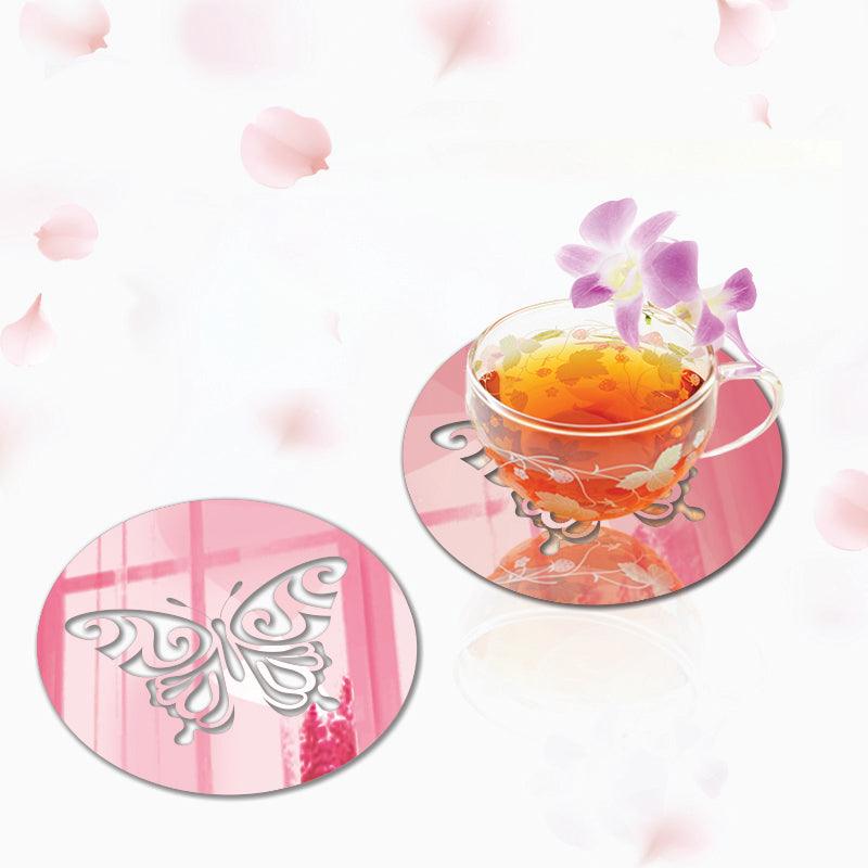 Butterfly Acrylic Mirror Coaster  (2+ MM) - FHMax.com