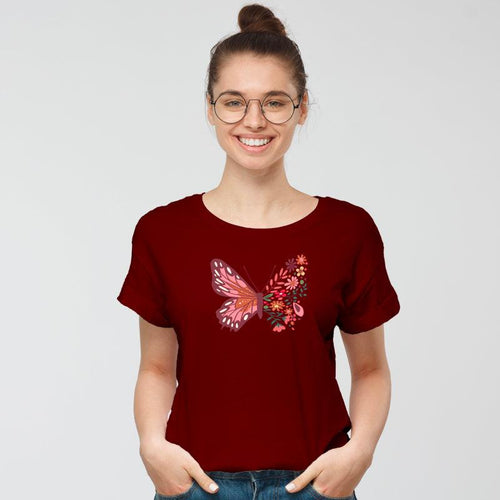 Butterfly, Women Half Sleeve Tshirt - FHMax.com