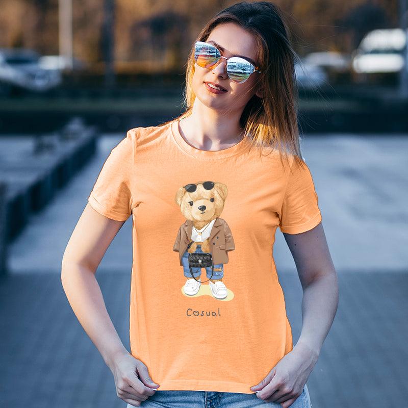 Causal Teddy, Women Half Sleeve Tshirt - FHMax.com