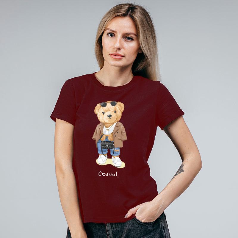 Causal Teddy, Women Half Sleeve Tshirt - FHMax.com