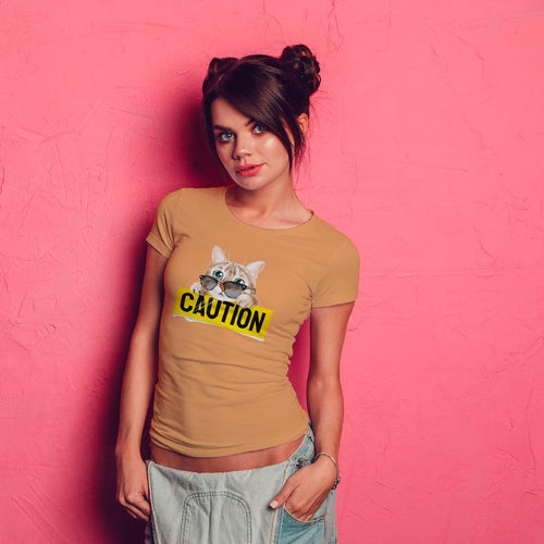 Caution, Women Half Sleeve T-shirt - FHMax.com