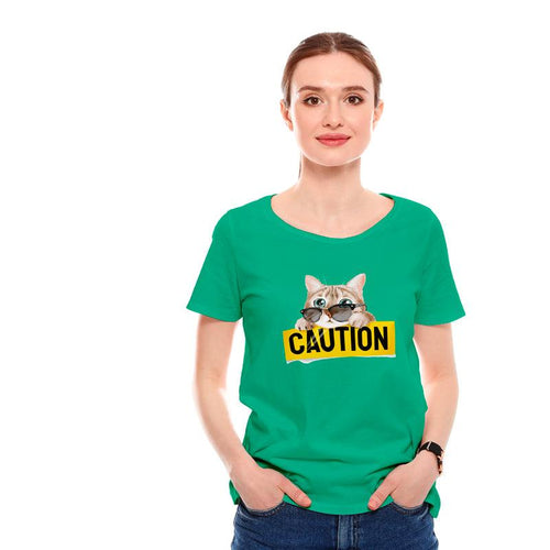 Caution, Women Half Sleeve T-shirt - FHMax.com