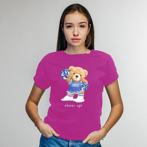 Cheer Up!  Teddy, Women Half Sleeve Tshirt - FHMax.com